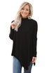 Sexy Black Soft Faux Poncho High Neck Sweater